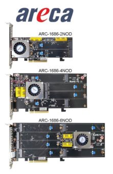 Starline-Partner Areca sorgt mit spiegelbaren M.2-NVMe-SSDs auf den neuen RAID-Controllern für Furore