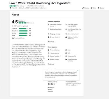 Tripadvisor zeigt ausschließlich die Hotelklassifizierungen der Hotelstars Union in 18 europäischen Ländern an