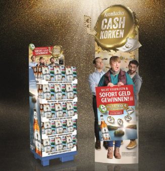 aha! sorgt für Highlights am POS mit der Krombacher Cash-Korken-Kampagne