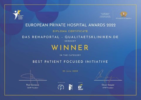 DAS REHAPORTAL gewinnt europäischen Gesundheitspreis