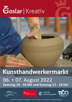 Kunsthandwerkermarkt am 6. und 7. August 2022 in Goslar