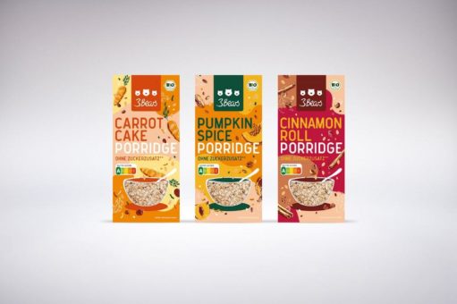 World Porridge Day 2022: 3Bears launcht neue Bio-Porridge-Sorten im neuen Design