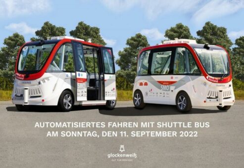 Die Zukunft zu Gast in Nauen – ein autonom fahrender Bus lädt zum Mitfahren ein im Bahnhofsquartier Nauen