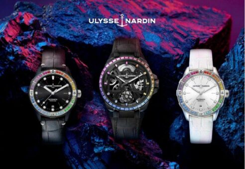 Ulysse Nardin plunges into the polychromatic world of the neon rainbow setting