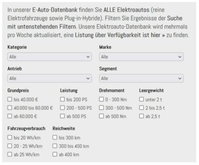 VISION mobility: Neue E-Auto-Datenbank schafft vollen Durchblick