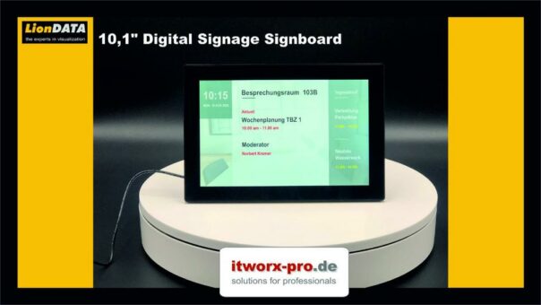 Digital Signage: Endlich keine Zettelwirtschaft mehr! itworx-pro liefert digitale Türschilder von LionDATA für Stadtwerke in Norddeutschland