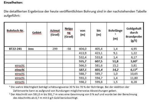 Revival Gold erbohrt 6,2 g/t Gold über 14,2 Meter innerhalb eines Abschnitts von 51,5 Metern mit 3,6 g/t Gold bei Beartrack-Arnett