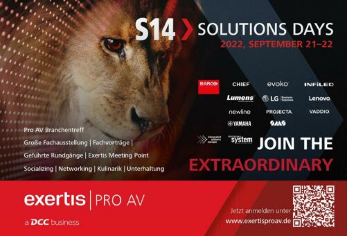 Der Countdown läuft: Extraordinary Highlights für Besucher an den S14 Solutions Days von Exertis Pro AV am 21. und 22. September 2022