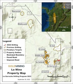 GoldMining durchschneidet 118 m mit 1,01 g/t AuEq auf La Garrucha Ziel im La Mina Projekt in Kolumbien