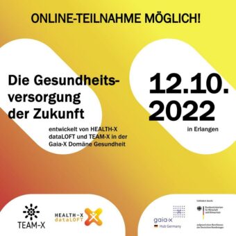 Die Gesundheitsversorgung der Zukunft –  für Pflege und Medizin – auf der Basis von Gaia-X am 12.10.2022 in Erlangen oder Online