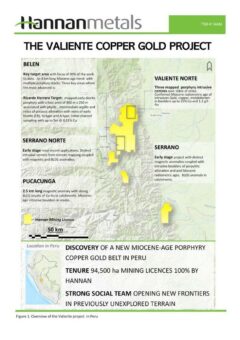 Hannan Exploration aktualisiert die Entdeckung des Belen Cu-Au-Porphyrs in Peru