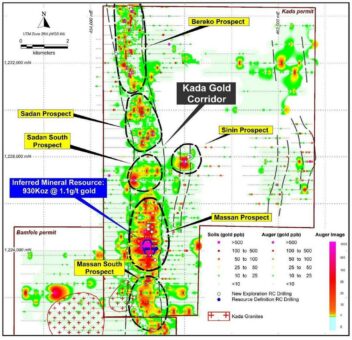 Geophysikalische Untersuchungen von Golden Rim identifizieren weitere Goldziele in Kada