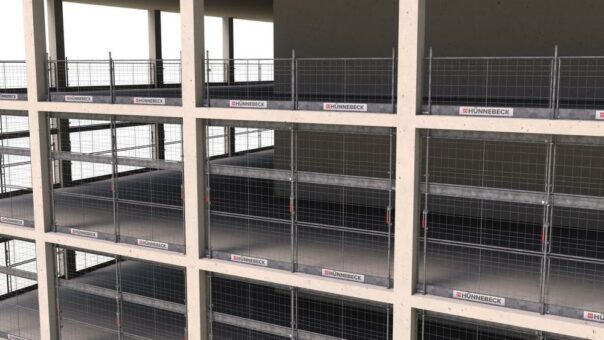 Schnell und sicher: Hünnebeck präsentiert optimalen Seitenschutz mit neuem Schutzgitter