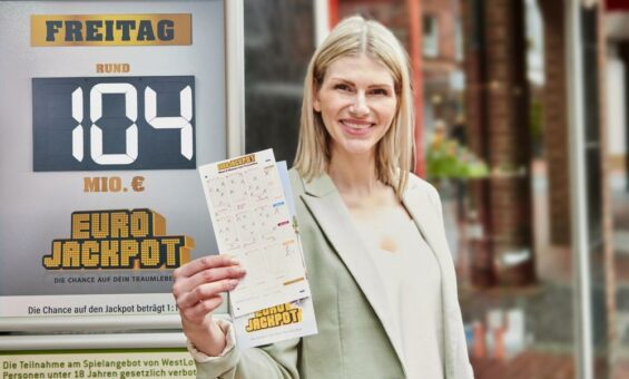 Eurojackpot steigt am Freitag auf rund 104 Millionen Euro