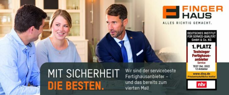 FingerHaus erneut als servicebester Fertighausanbieter ausgezeichnet