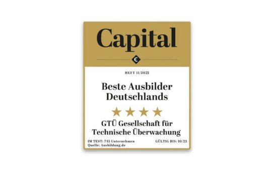 Die GTÜ gehört erneut zu Deutschlands besten Ausbildern