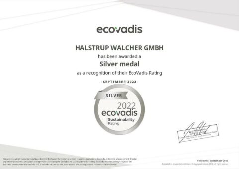 halstrup-walcher erhält Silber im EcoVadis Nachhaltigkeitsrating
