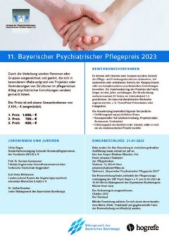 Ausschreibung 11. Bayerischer Psychiatrischer Pflegepreis