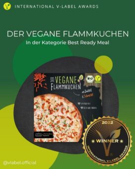 Der Vegane Flammkuchen gewinnt bei den International V-Label Awards