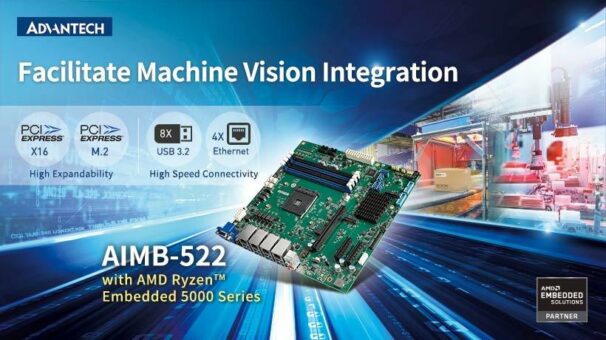 Advantech bringt das AIMB-522 auf den Markt, ein industrielles Micro-ATX-Motherboard mit AMD Ryzen™ Embedded 5000 für KI-Bildverarbeitung