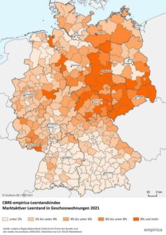 CBRE-Empirica-Leerstandsindex: Leerstand sinkt leicht um 4 Tsd. auf 607 Tsd. Wohnungen