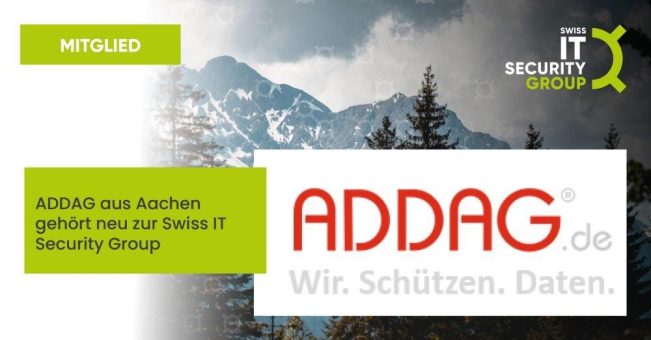 ADDAG GmbH ist neuestes Mitglied der Swiss IT Security Group