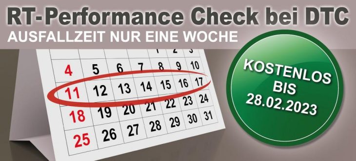 Kostenloser RT-Performance Check bis 28. Februar 2023 bei DTC