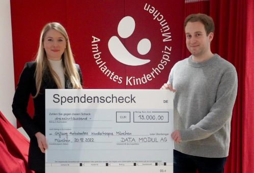 DATA MODUL AG organisiert Sammelspendenaktion für Kinderhospiz München und spendet 13.000,- € für den guten Zweck