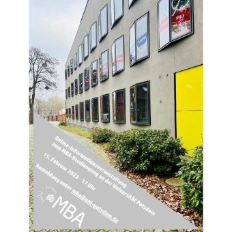 Online-Infoveranstaltung zum Master of Business Administration (MBA) an der Universität Potsdam (Webinar | Online)