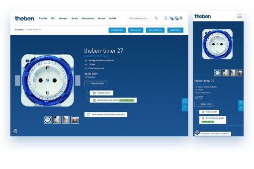 E-Commerce-Funktionen erweitern die Website der Theben AG