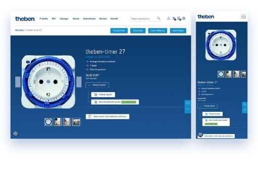 E-Commerce-Funktionen erweitern die Website der Theben AG