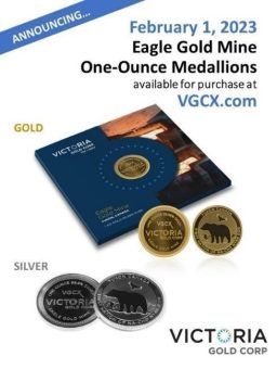 Victoria Gold gibt Gold- und Silbergedenkmedaillen für die Goldmine Eagle heraus
