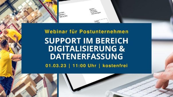 Support für Postdienstleister im Bereich Digitalisierung & Datenerfassung (Webinar | Online)