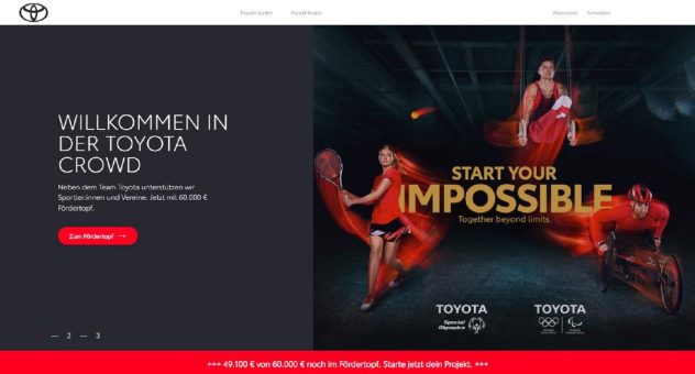 Toyota Crowd sammelt mehr als zwei Millionen Euro für den Sport