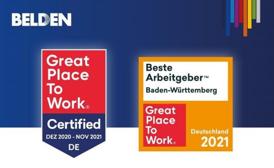Belden & Hirschmann Neckartenzlingen als ‚Beste Arbeitgeber Baden-Württemberg 2021‘ ausgezeichnet