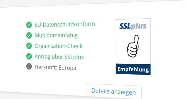 Produktranking für Verschlüsselung und Signatur Zertifikate