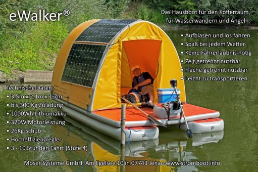 eWalker – das Hausboot für den Kofferraum auf der Beach&Boat in Leipzig