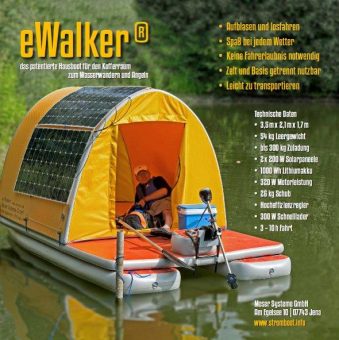 eWalker® – das aufblasbare Hausboot für den Kofferraum