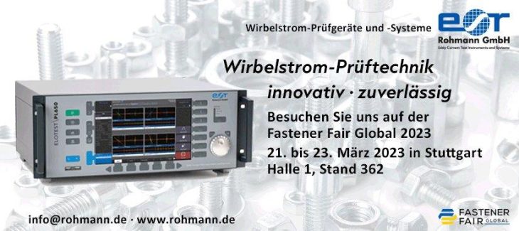 Rohmann GmbH stellt auf der Fastener Fair Global 2023 in Stuttgart aus