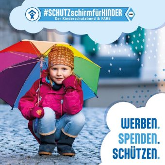 „Taten statt Worte“: Der Kinderschutzbund und FARE rufen die Kampagne #SCHUTZschirmfürKINDER ins Leben