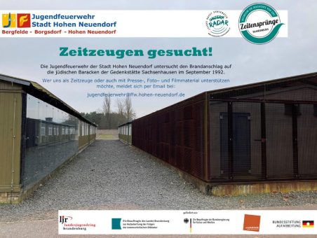Die Jugendfeuerwehr der Stadt Hohen Neuendorf recherchiert zu rechtsextremer Gewalt – Geschichtsprojekt zum Brandanschlag auf die Gedenkstätte Sachsenhausen