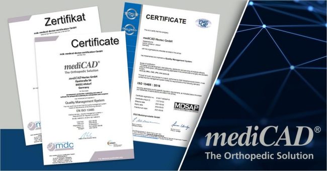mediCAD Hectec GmbH erhält erneut die Zertifizierung für MDSAP und sein Qualitätsmanagementsystem