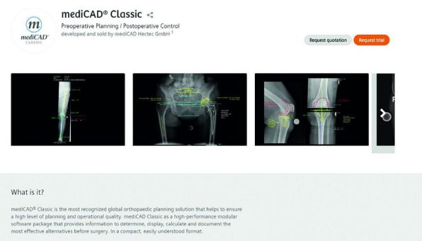 mediCAD® Classic ab sofort als integrierte Partnerapplikation in syngo.via OpenApps verfügbar