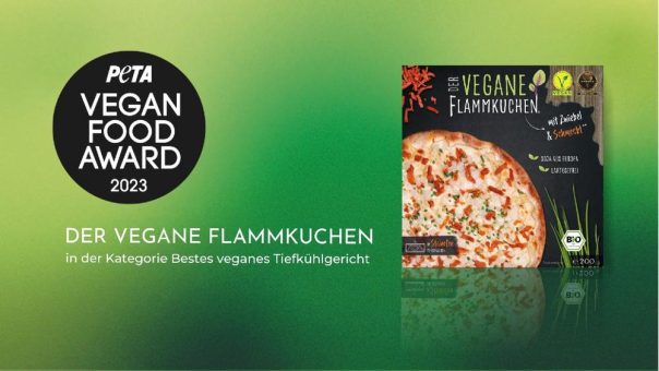 Bestes veganes Tiefkühlgericht: PETA zeichnet Der Vegane Flammkuchen aus