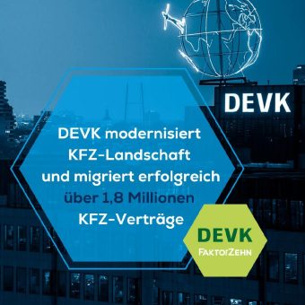 DEVK mo­der­ni­siert KFZ-Land­schaft und migriert er­folg­reich über 1,8 Millionen KFZ-Verträge