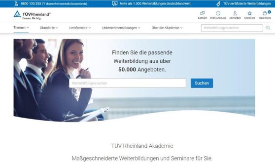www.akademie.tuv.com: TÜV Rheinland Akademie startet neuen Webshop 2.0