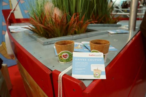 Mit Gratis-Kaffee, Kultur, Natur und Saale in Leipzig auf Werbetour