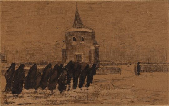 Spektakuläre Neuerwerbung für die Staatliche Graphische Sammlung München: Vincent van Gogh, „Begräbnis in Nuenen im Winter“, Dezember 1883