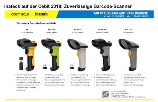 Inateck auf der Cebit 2018: Zuverlässige Barcode-Scanner