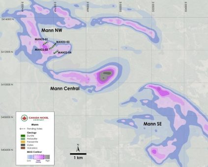 Canada Nickel meldet neue Entdeckung auf dem Grundstück Mann Northwest und gibt aktuelle Informationen zu den regionalen Bohrungen bei Midlothian und Sothman bekannt